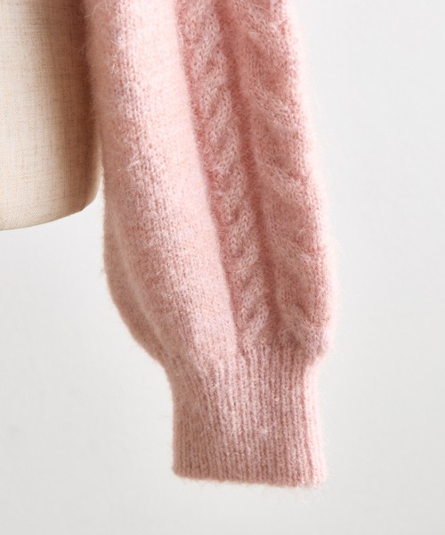 OLIVE des OLIVE（オリーブデオリーブ）の「キラキラケーブルニット（ニット/セーター・レディース・オフホワイト/ピンク/トップグレー・FREE）」の10枚目の写真