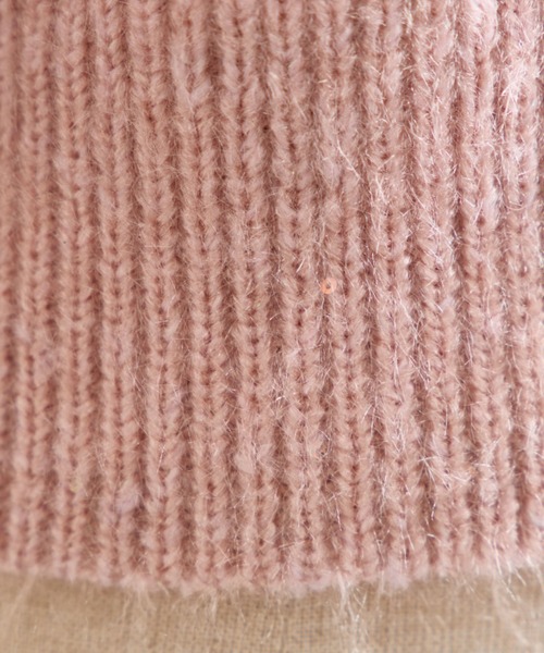 OLIVE des OLIVE（オリーブデオリーブ）の「キラキラケーブルニット（ニット/セーター・レディース・オフホワイト/ピンク/トップグレー・FREE）」の12枚目の写真