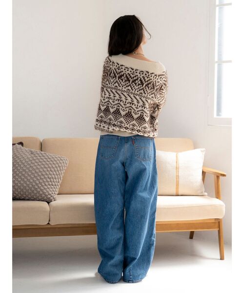 Ungrid（アングリッド）の「【WEB限定】オフショルジャカードニット（ニット/セーター・レディース・ネイビー/レッド/アイボリー・FREE）」の10枚目の写真