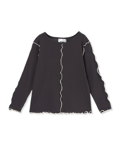 Piet（ピエット）の「配色メロー長袖T（Tシャツ/カットソー・キッズ・オレンジ/チャコール/グリーン/オフホワイト・100/110/120/130）」の14枚目の写真