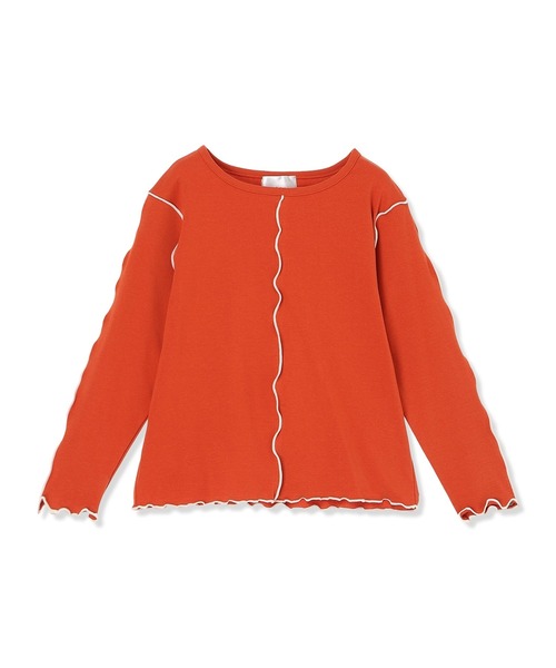 Piet（ピエット）の「配色メロー長袖T（Tシャツ/カットソー・キッズ・オレンジ/チャコール/グリーン/オフホワイト・100/110/120/130）」の15枚目の写真