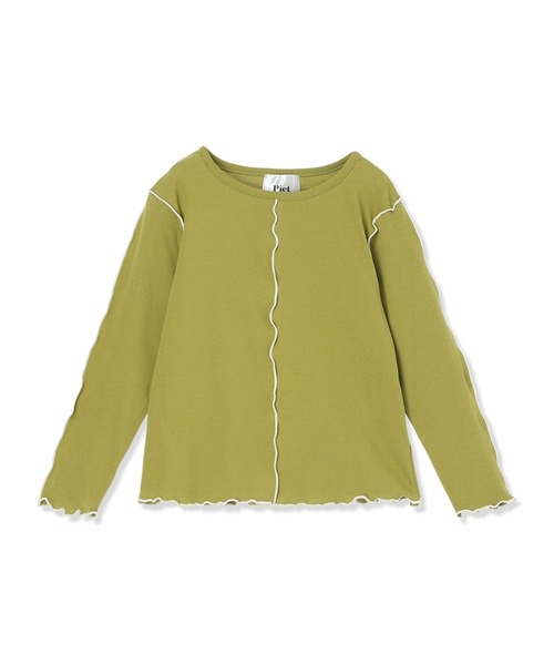 Piet（ピエット）の「配色メロー長袖T（Tシャツ/カットソー・キッズ・オレンジ/チャコール/グリーン/オフホワイト・100/110/120/130）」の16枚目の写真