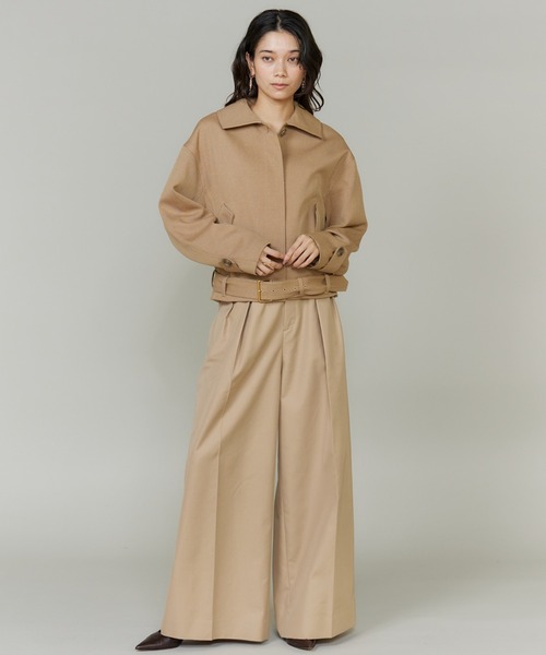 INED（イネド）の「【三尋木奈保コラボ】ウールコットンカルゼ カーヴィブルゾン《WEB限定カラー》（ブルゾン・レディース・ダークブラウン/ベージュ/カーキ・9号/11号）」の10枚目の写真