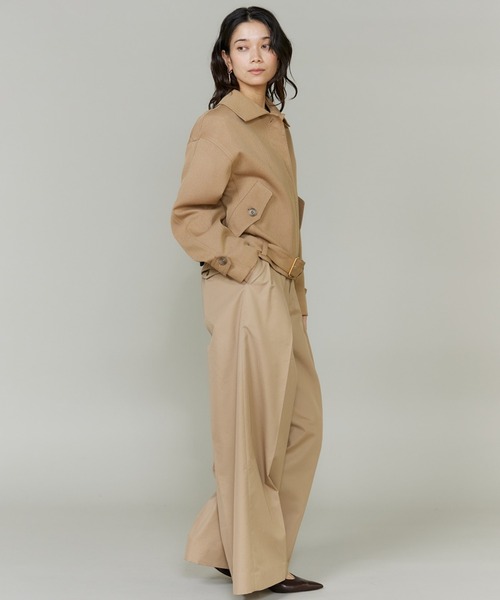 INED（イネド）の「【三尋木奈保コラボ】ウールコットンカルゼ カーヴィブルゾン《WEB限定カラー》（ブルゾン・レディース・ダークブラウン/ベージュ/カーキ・9号/11号）」の11枚目の写真