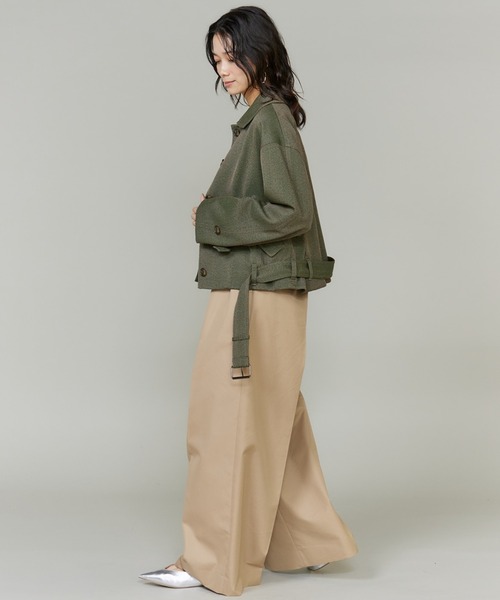 INED（イネド）の「【三尋木奈保コラボ】ウールコットンカルゼ カーヴィブルゾン《WEB限定カラー》（ブルゾン・レディース・ダークブラウン/ベージュ/カーキ・9号/11号）」の15枚目の写真