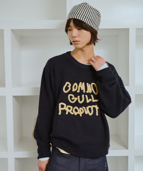 common gull products.（コモンガルプロダクツ）の「common gull products. patchwork kint（ニット/セーター・レディース・ダークブラウン系/レッド/イエロー系/ミント/ネイビー/杢グレー・SMALL/LARGE/MEDIUM）」の7枚目の写真