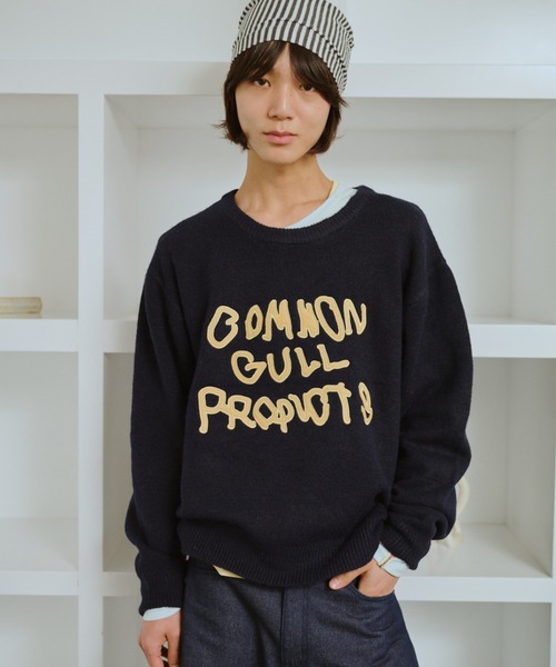 common gull products.（コモンガルプロダクツ）の「common gull products. patchwork kint（ニット/セーター・レディース・ダークブラウン系/レッド/イエロー系/ミント/ネイビー/杢グレー・SMALL/LARGE/MEDIUM）」の8枚目の写真