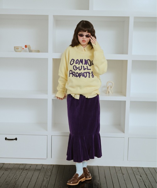 common gull products.（コモンガルプロダクツ）の「common gull products. patchwork kint（ニット/セーター・レディース・ダークブラウン系/レッド/イエロー系/ミント/ネイビー/杢グレー・SMALL/LARGE/MEDIUM）」の12枚目の写真