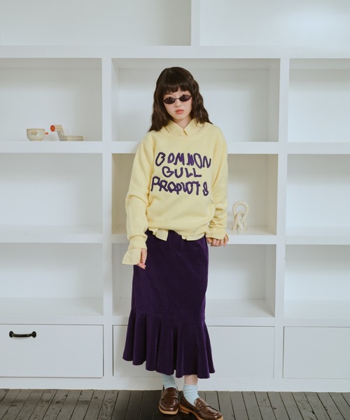 common gull products.（コモンガルプロダクツ）の「common gull products. patchwork kint（ニット/セーター・レディース・ダークブラウン系/レッド/イエロー系/ミント/ネイビー/杢グレー・SMALL/LARGE/MEDIUM）」の13枚目の写真