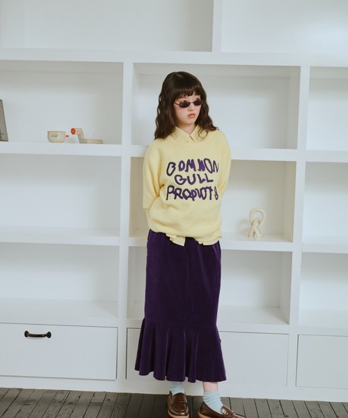 common gull products.（コモンガルプロダクツ）の「common gull products. patchwork kint（ニット/セーター・レディース・ダークブラウン系/レッド/イエロー系/ミント/ネイビー/杢グレー・SMALL/LARGE/MEDIUM）」の16枚目の写真