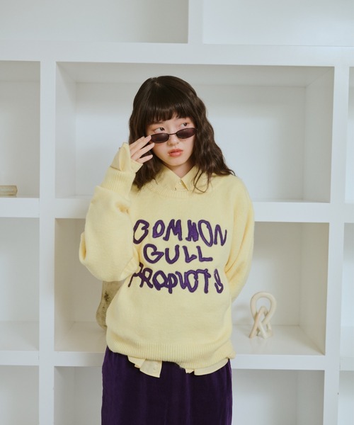 common gull products.（コモンガルプロダクツ）の「common gull products. patchwork kint（ニット/セーター・レディース・ダークブラウン系/レッド/イエロー系/ミント/ネイビー/杢グレー・SMALL/LARGE/MEDIUM）」の18枚目の写真