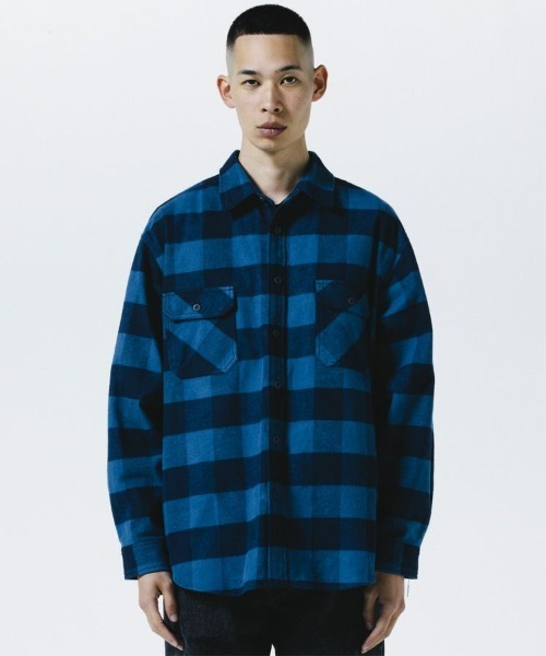 ROTTWEILER】R9 BUFFALO CHECK SHIRT / ブルー [RW25A0206]（シャツ
