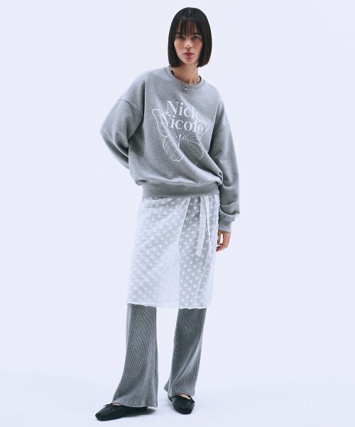 NICK&NICOLE(ニックアンドニコール)の「BUTTERFLY SIGNATURE SWEATSHIRT_GRAY WHITE(スウェット・レディース・その他・FREE)」の3枚目の写真