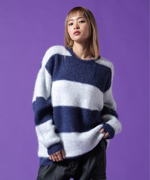 【WEB&DEPOT限定】DankeSchon/ダンケシェーン/SHAGGY BORDER CREWNECK