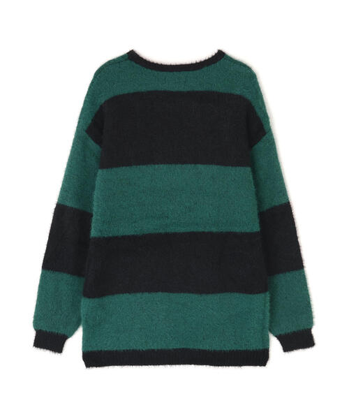 DANKE SCHON（ダンケシェーン）の「【WEB&DEPOT限定】DankeSchon/ダンケシェーン/SHAGGY BORDER CREWNECK（ニット/セーター・メンズ・モスグリーン/ホワイト・M/XL/L）」の12枚目の写真