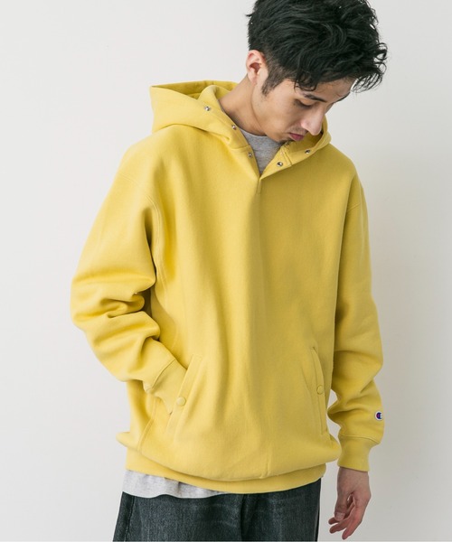 Champion（チャンピオン）の「『別注』Champion×DOORS　RW HALF SNAP PARKA（パーカー・メンズ・カーキ/ブラック/グレー/ブルー/レッド/オートミール/スミクロ/ネイビー/イエロー/パープル・MEDIUM/LARGE/X-LARGE）」の9枚目の写真