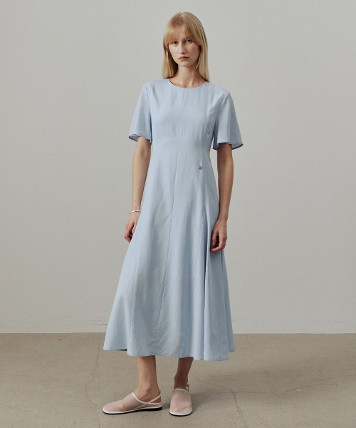 ARTID(アルティーダ)の「リネンフレア半袖ワンピース_BLUE(ワンピース・レディース・ブルー・SMALL/MEDIUM)」の1枚目の写真