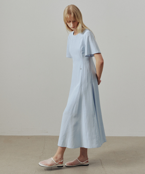 ARTID(アルティーダ)の「リネンフレア半袖ワンピース_BLUE(ワンピース・レディース・ブルー・SMALL/MEDIUM)」の2枚目の写真