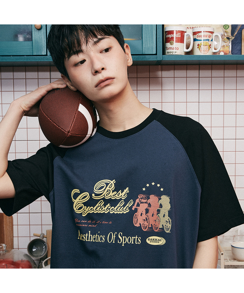GAKKAI UNIONS(ガッカイユニオンズ)の「サイクルクラブラグラン半袖Tシャツピーコックグリーン(Tシャツ/カットソー・レディース・その他・MEDIUM/LARGE)」の1枚目の写真
