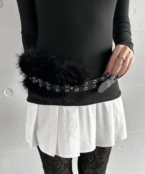 jiasecond.（ジアセカンド）の「【jiasecond.】ファー付きベルト / ベルト 服飾雑貨 フェイクファー 合皮 合成皮革 ふわふわ ブラック ブラウン ZOZOTOWN限定（ベルト・レディース・ブラック/ブラウン・FREE）」の9枚目の写真