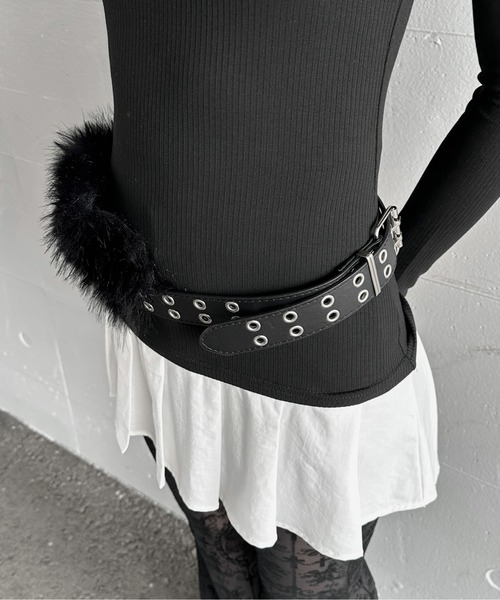 jiasecond.（ジアセカンド）の「【jiasecond.】ファー付きベルト / ベルト 服飾雑貨 フェイクファー 合皮 合成皮革 ふわふわ ブラック ブラウン ZOZOTOWN限定（ベルト・レディース・ブラック/ブラウン・FREE）」の10枚目の写真