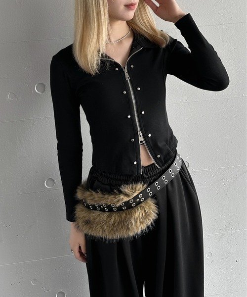 jiasecond.（ジアセカンド）の「【jiasecond.】ファー付きベルト / ベルト 服飾雑貨 フェイクファー 合皮 合成皮革 ふわふわ ブラック ブラウン ZOZOTOWN限定（ベルト・レディース・ブラック/ブラウン・FREE）」の6枚目の写真