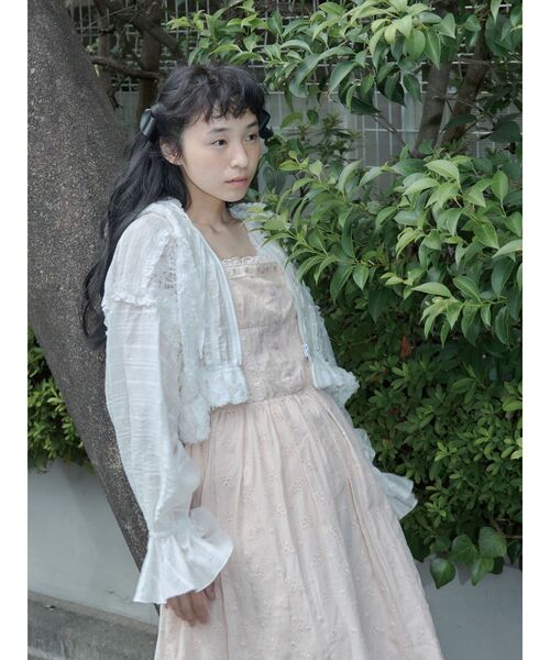 merry jenny（メリージェニー）の「flower laceフレアワンピース（ワンピース・レディース・オフホワイト/ピンク・FREE）」の6枚目の写真