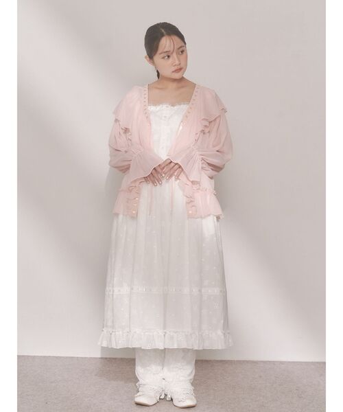 merry jenny（メリージェニー）の「flower laceフレアワンピース（ワンピース・レディース・オフホワイト/ピンク・FREE）」の8枚目の写真