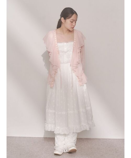 merry jenny（メリージェニー）の「flower laceフレアワンピース（ワンピース・レディース・オフホワイト/ピンク・FREE）」の9枚目の写真