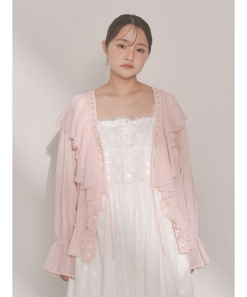 merry jenny（メリージェニー）の「flower laceフレアワンピース（ワンピース・レディース・オフホワイト/ピンク・FREE）」の10枚目の写真