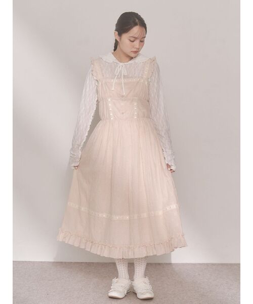 merry jenny（メリージェニー）の「flower laceフレアワンピース（ワンピース・レディース・オフホワイト/ピンク・FREE）」の11枚目の写真