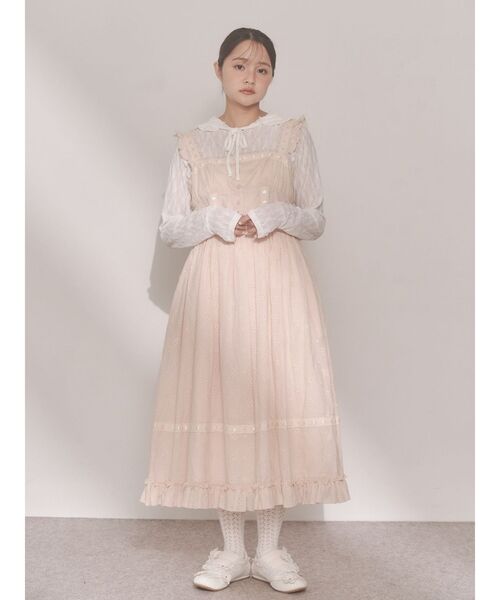 merry jenny（メリージェニー）の「flower laceフレアワンピース（ワンピース・レディース・オフホワイト/ピンク・FREE）」の12枚目の写真