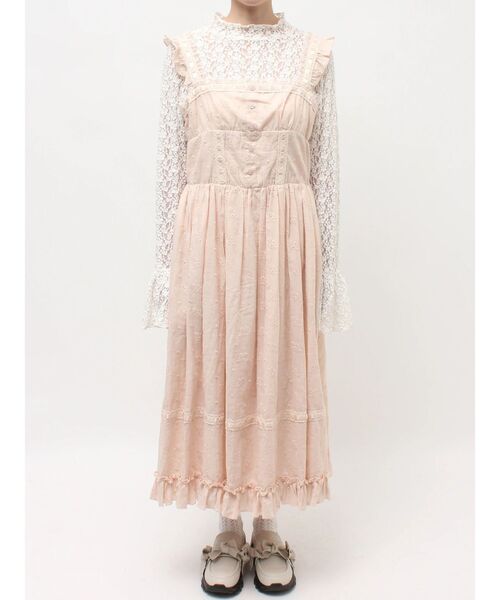 merry jenny（メリージェニー）の「flower laceフレアワンピース（ワンピース・レディース・オフホワイト/ピンク・FREE）」の15枚目の写真