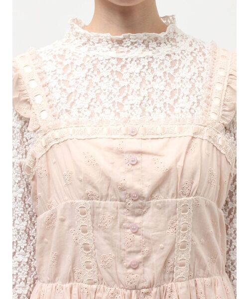 merry jenny（メリージェニー）の「flower laceフレアワンピース（ワンピース・レディース・オフホワイト/ピンク・FREE）」の18枚目の写真