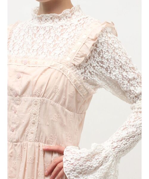 merry jenny（メリージェニー）の「flower laceフレアワンピース（ワンピース・レディース・オフホワイト/ピンク・FREE）」の19枚目の写真
