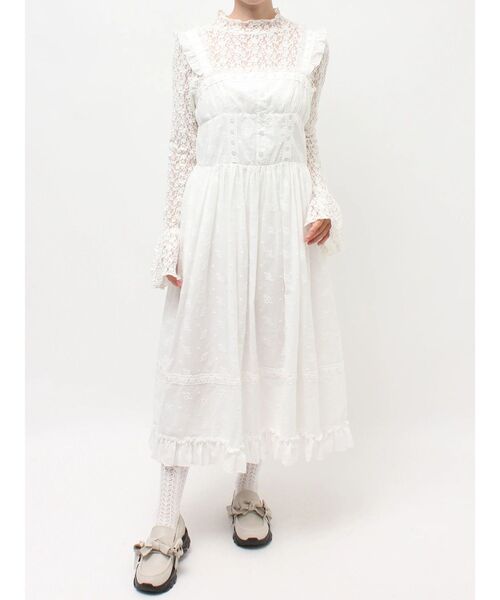 merry jenny（メリージェニー）の「flower laceフレアワンピース（ワンピース・レディース・オフホワイト/ピンク・FREE）」の12枚目の写真