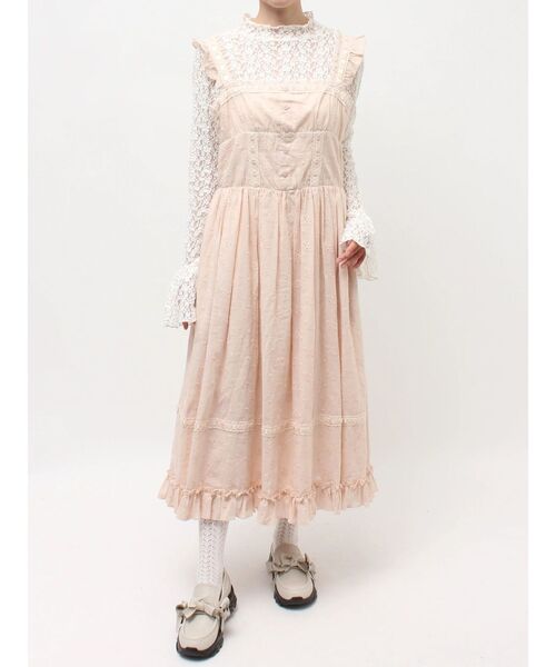 merry jenny（メリージェニー）の「flower laceフレアワンピース（ワンピース・レディース・オフホワイト/ピンク・FREE）」の13枚目の写真