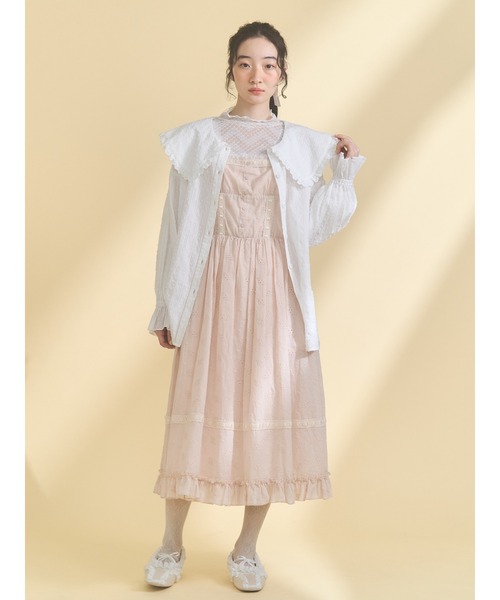 merry jenny（メリージェニー）の「flower laceフレアワンピース（ワンピース・レディース・オフホワイト/ピンク・FREE）」の10枚目の写真