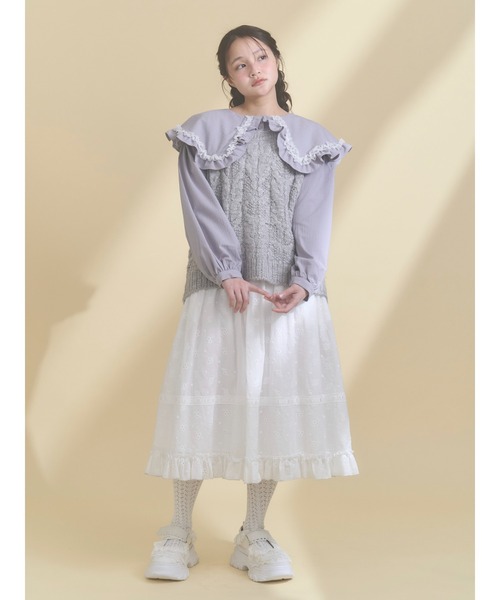 merry jenny（メリージェニー）の「flower laceフレアワンピース（ワンピース・レディース・オフホワイト/ピンク・FREE）」の11枚目の写真