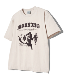 モダンラウンドTシャツ-ベージュ