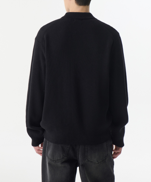 MUSINSA STANDARD（ムシンサスタンダード）の「コットンカラー ニットジップアップ [ブラック]（ニット/セーター・メンズ・その他・SMALL/MEDIUM/LARGE/X-LARGE/XX-LARGE）」の3枚目の写真