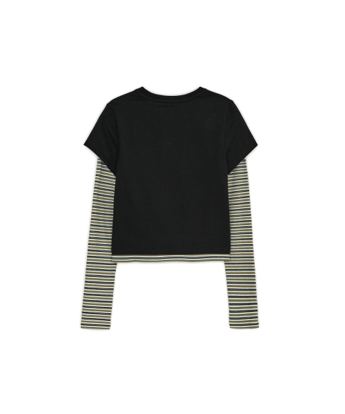 SUNBURNPROJECT(サンバーンプロジェクト)の「Logo Patch Layered Long Sleeve Top, BLACK(Tシャツ/カットソー・レディース・その他・FREE)」の3枚目の写真