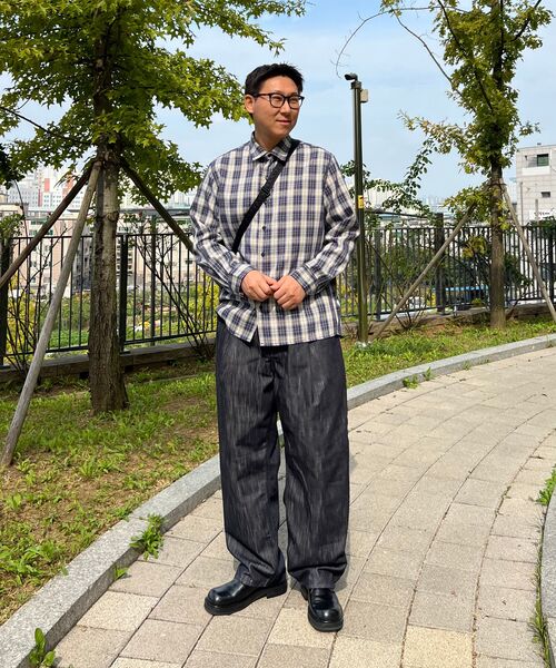 TRIP LE SENS(トリップ ル センス)の「パターンエスニックオンブレチェックシャツ_ブルー(シャツ/ブラウス・メンズ・その他・MEDIUM/LARGE/X-SMALL)」の5枚目の写真