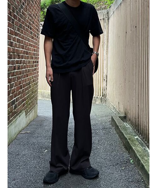 MUSINSA STANDARD（ムシンサスタンダード）の「リアルワイドヒドゥンバンディングスラックス[ダークグレー]（スラックス・メンズ・その他・40/38/42/36/34/32/30/31/33/26/27/28/29）」の7枚目の写真