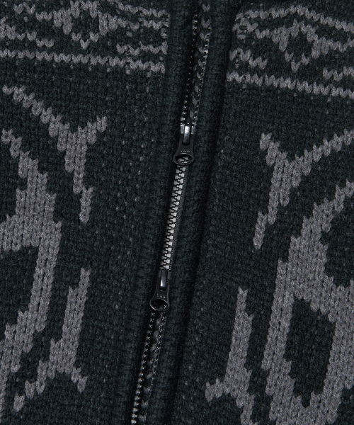 NOMANUAL（NOMANUAL）の「COWICHAN HOODED ZIP-UP - BLACK（ニット/セーター・レディース・その他・MEDIUM/LARGE/X-LARGE）」の6枚目の写真