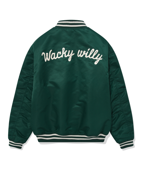 Wacky WiLLy(ワッキーウィリー)の「ナイロンバスティジャケット グリーン(スタジャン・レディース・その他・SMALL/MEDIUM/LARGE/X-LARGE)」の3枚目の写真