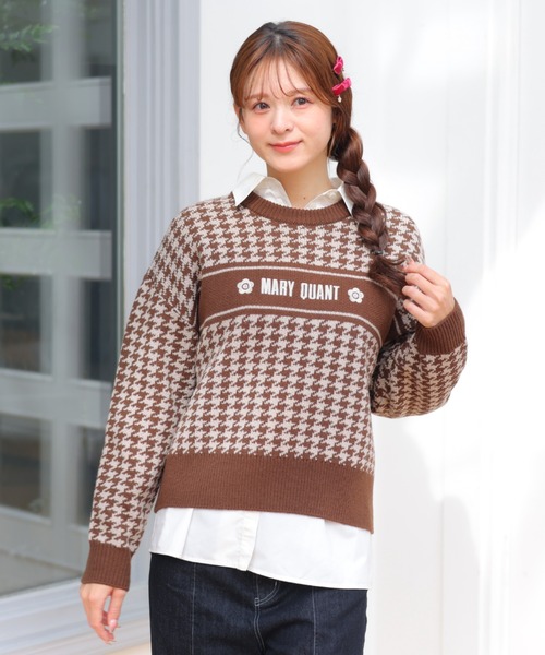 セール】千鳥ロゴラインニット プルオーバー（ニット/セーター）｜MARY