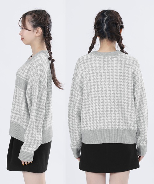 セール】千鳥ロゴラインニット プルオーバー（ニット/セーター）｜MARY