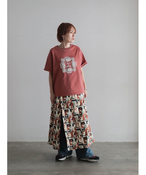 FIL DE FER（フィルデフェール）の「アーチライン幾何PT　イージー釦スカート（スカート・レディース・ブラウン・FREE）」の14枚目の写真