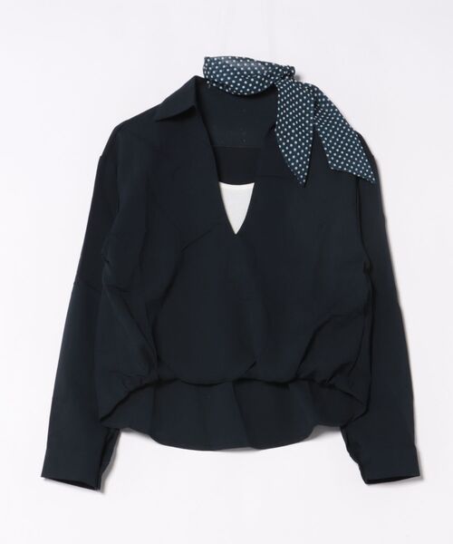 Lace Ladies（レースレディース）の「スキッパーネック ドット ボウタイ付き ドッキング トップス（シャツ/ブラウス・レディース・ホワイト/ネイビー・FREE）」の21枚目の写真